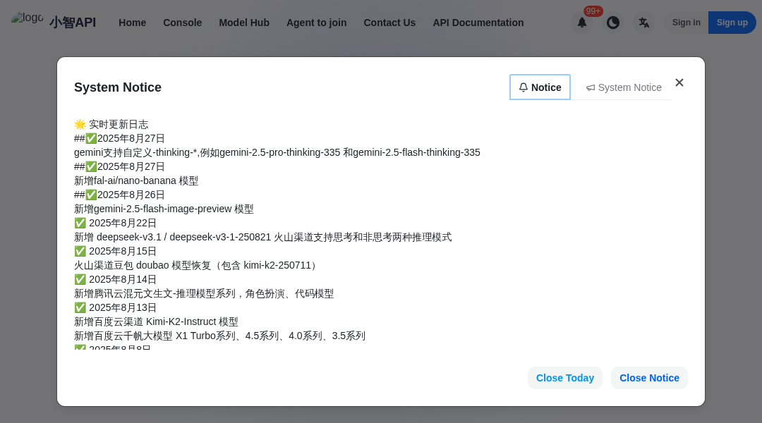 小智API interface preview