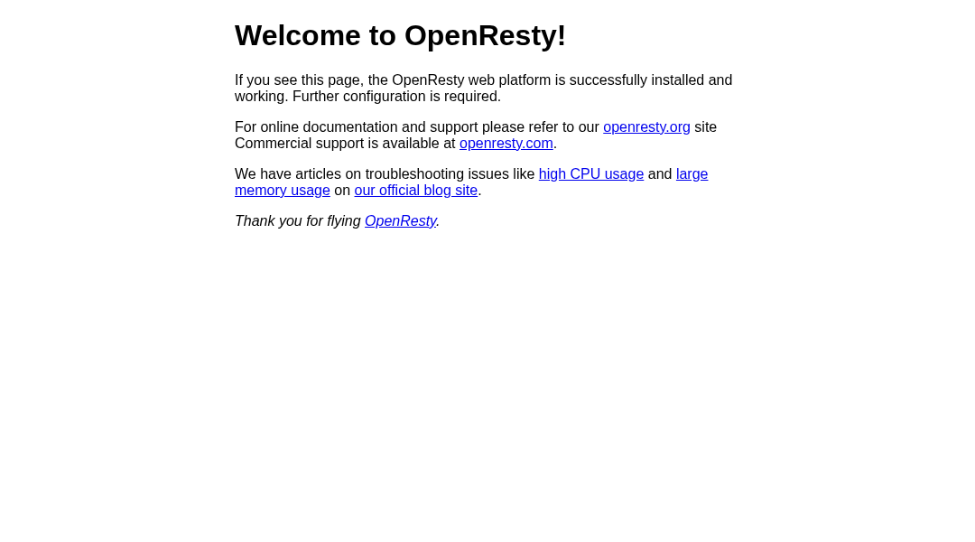 OpenResty interface preview