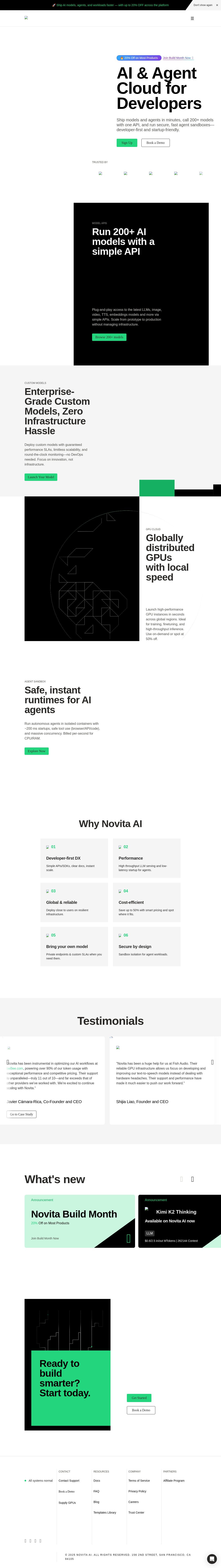 Novita AI interface preview