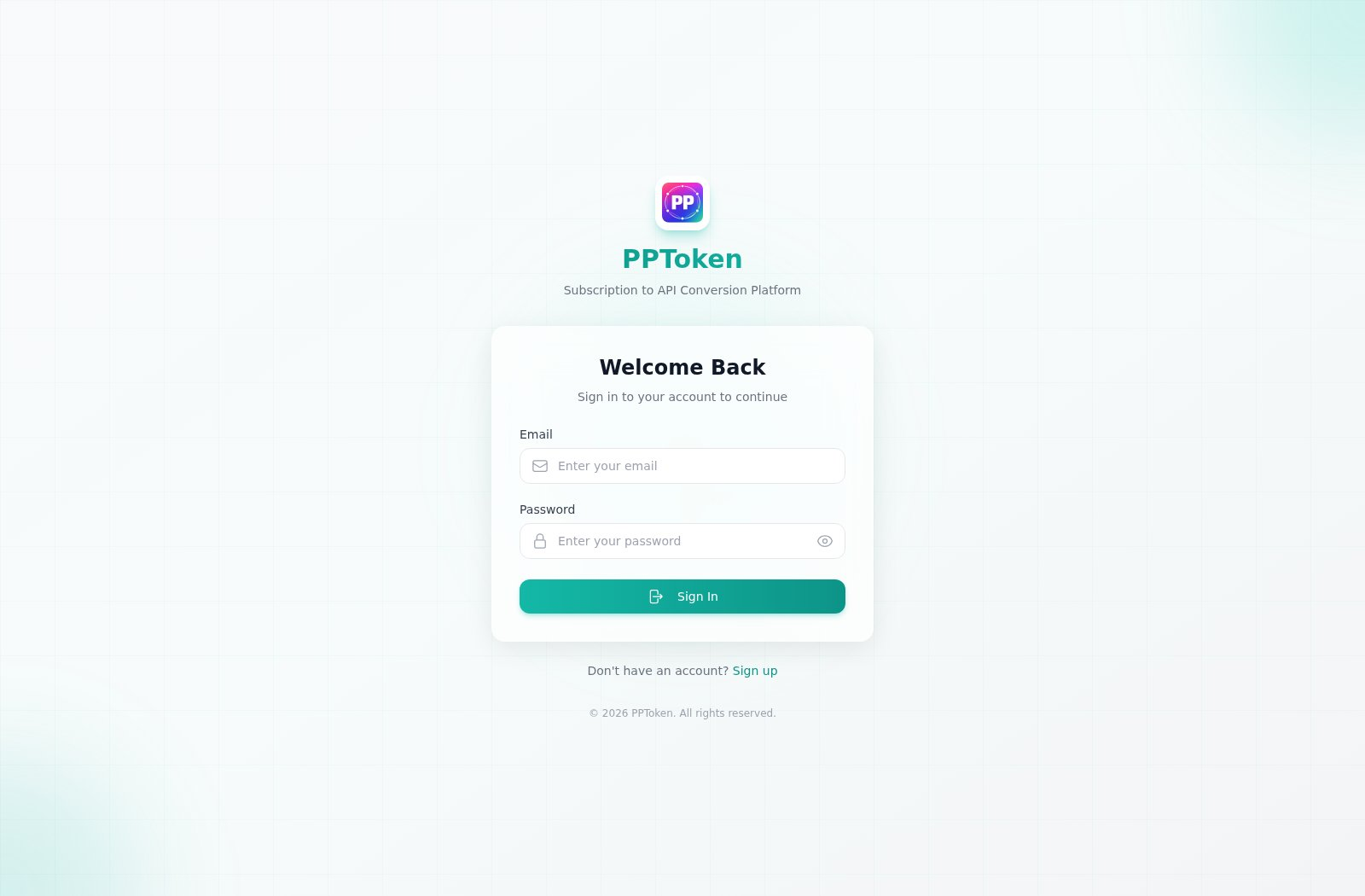 PPToken API interface preview