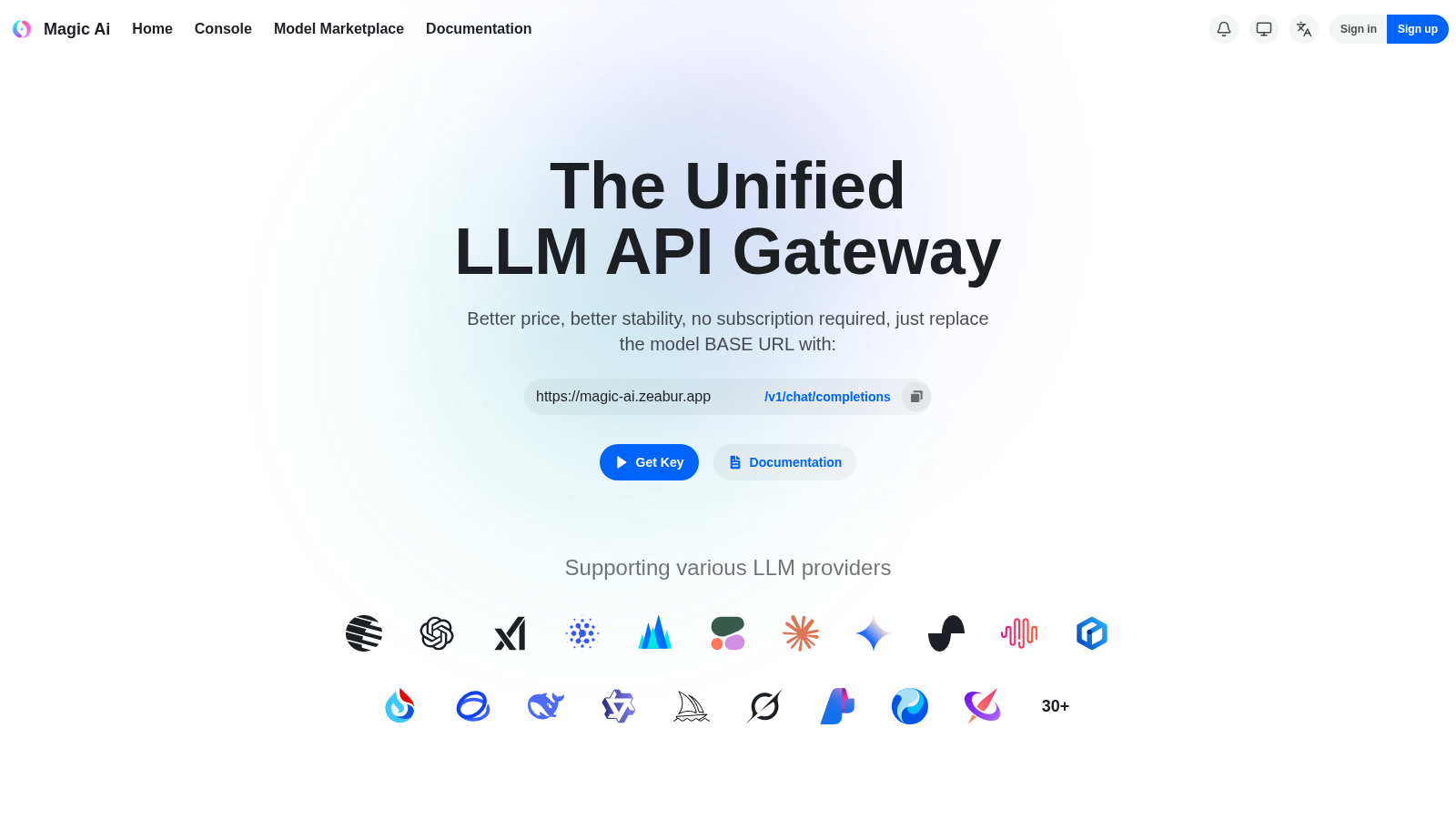 MagicAI interface preview