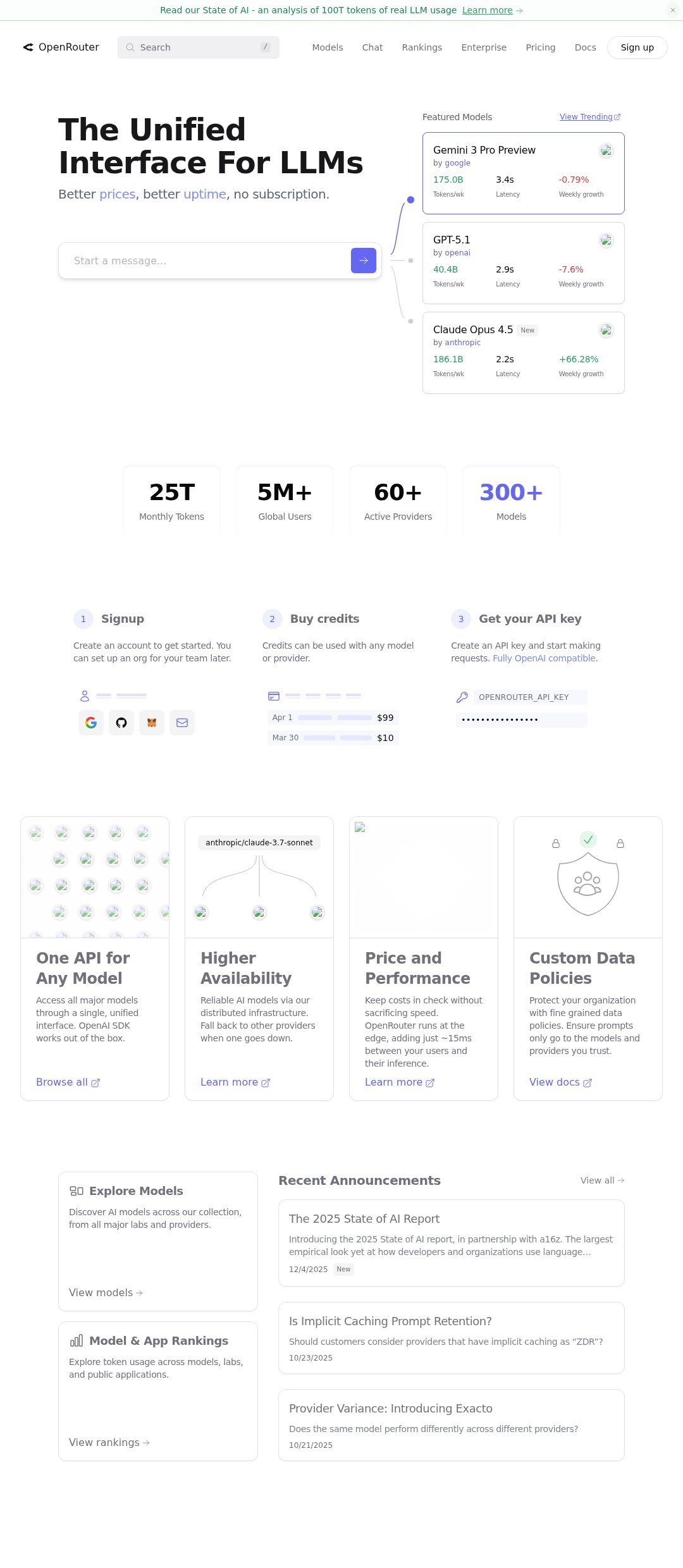 OpenRouter interface preview