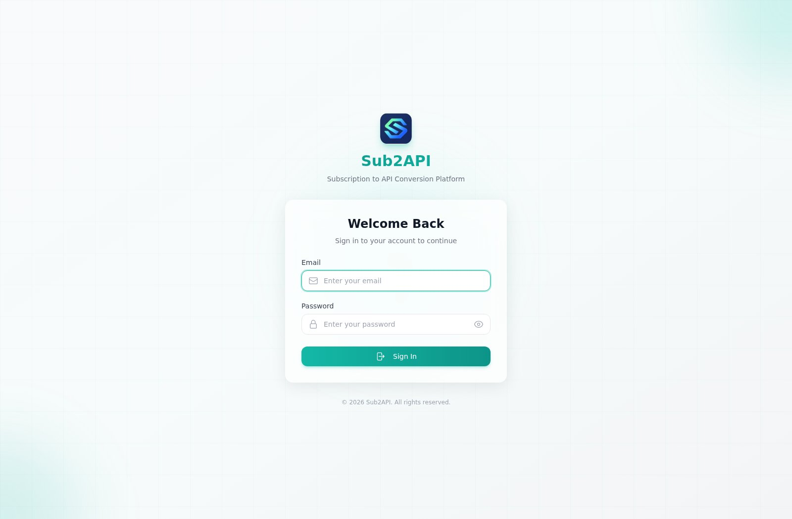 Sub2API interface preview